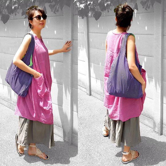 Plain cotton gauze balloon dress