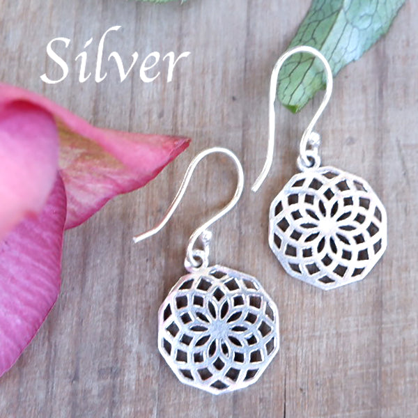 Geometric Design Small Brass Earrings