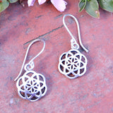 Seed of Life Design Small Brass Earrings