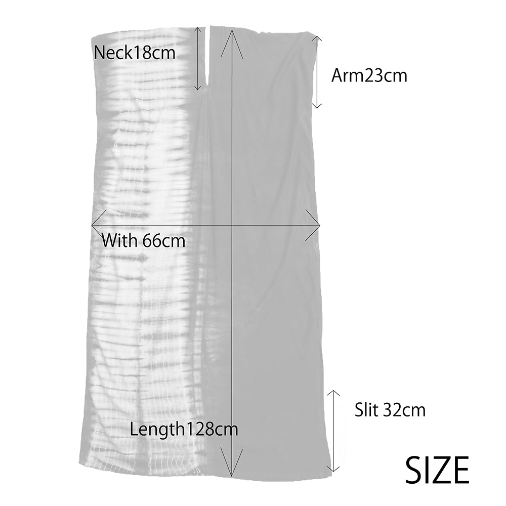 Indigo tie dye long kaftan dress