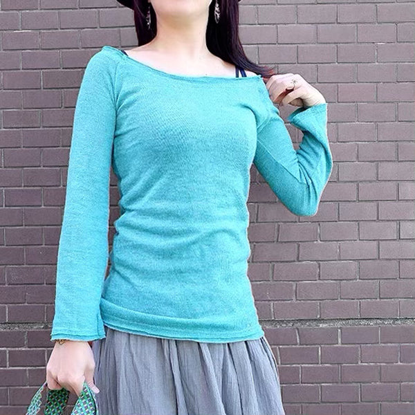 Off shoulder knit jumper